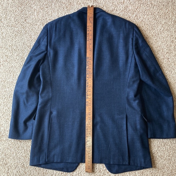 Ermenegildo Zegna Blue Houndstooth Wool 10 Pockets Travel Blazer EU 56 US 44 L - Picture 15 of 16